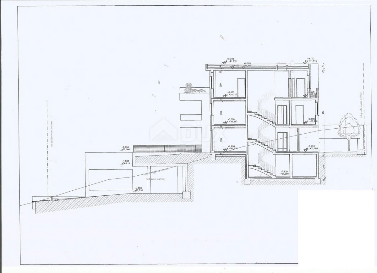 RIJEKA, COSTABELLA, BIVIO - gradbeno zemljišče 1100m2 Z GRADBENIM DOVOLJENJEM in POGLEDOM NA MORJE!!!