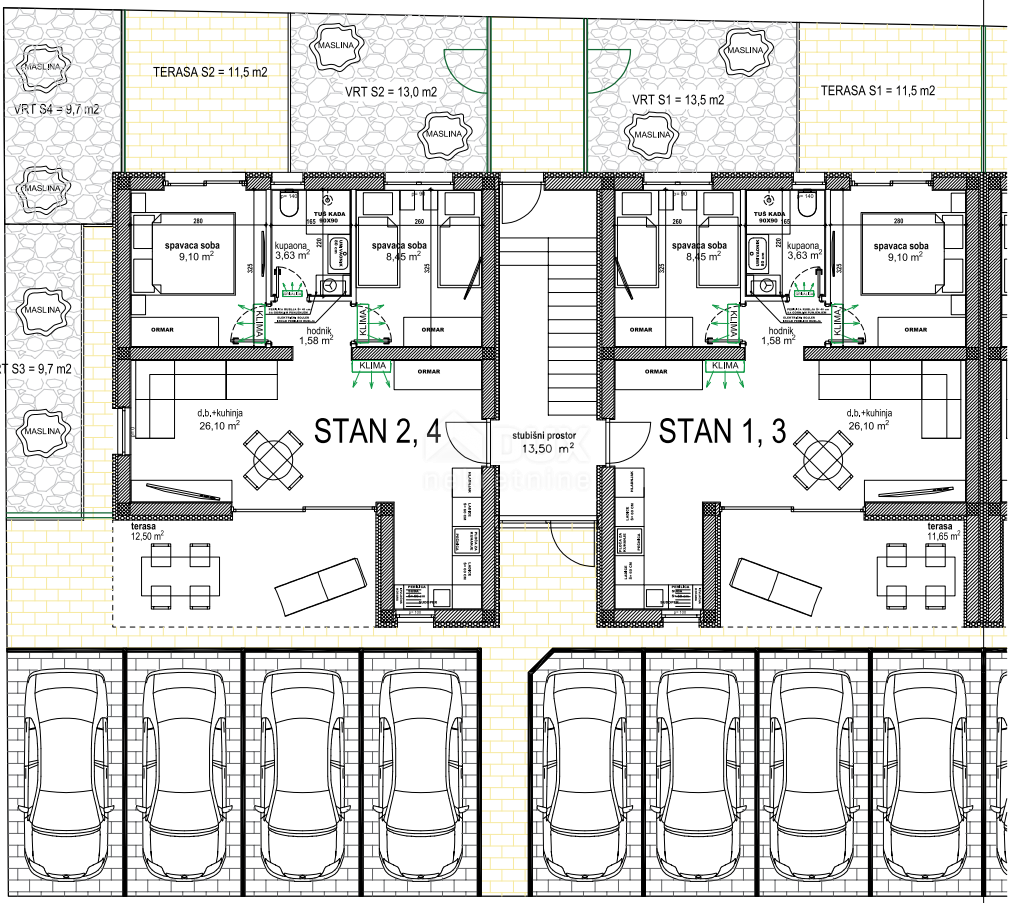 ZADAR, VIR - Novogradnja! Sodoben penthouse le 130 metrov od plaže s fantastičnim pogledom na morje! 1-S4