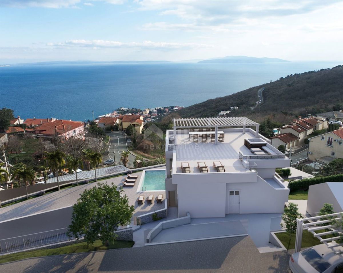 OPATIJA, BREGI - pritličje stanovanje 70m2 s panoramskim pogledom na morje in bazen + vrt 150m2