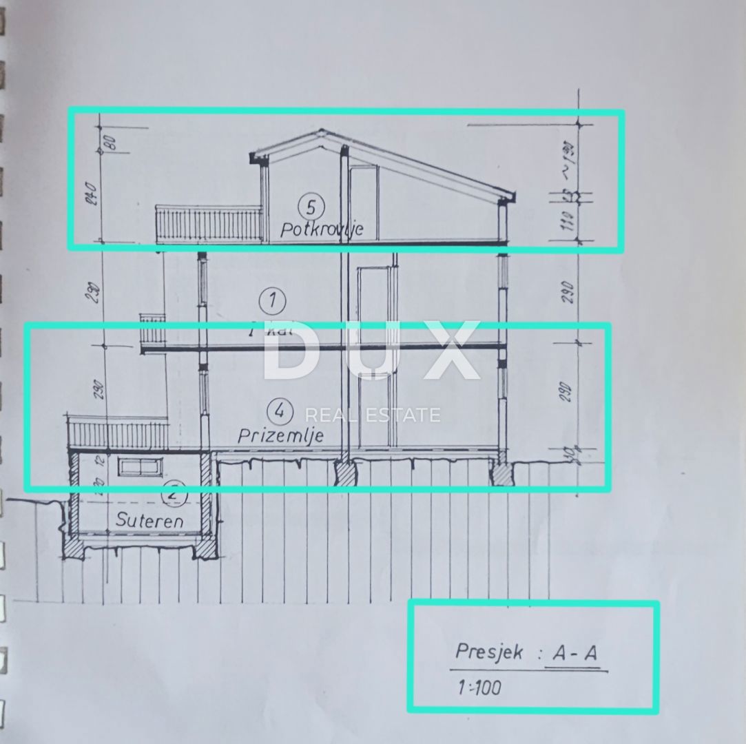 OPATIJA, IKA - 2 apartmaja 143m2 (80m2 + 63m2) pritličje in 2. nadstropje s pogledom na morje + skupna površina 250m2