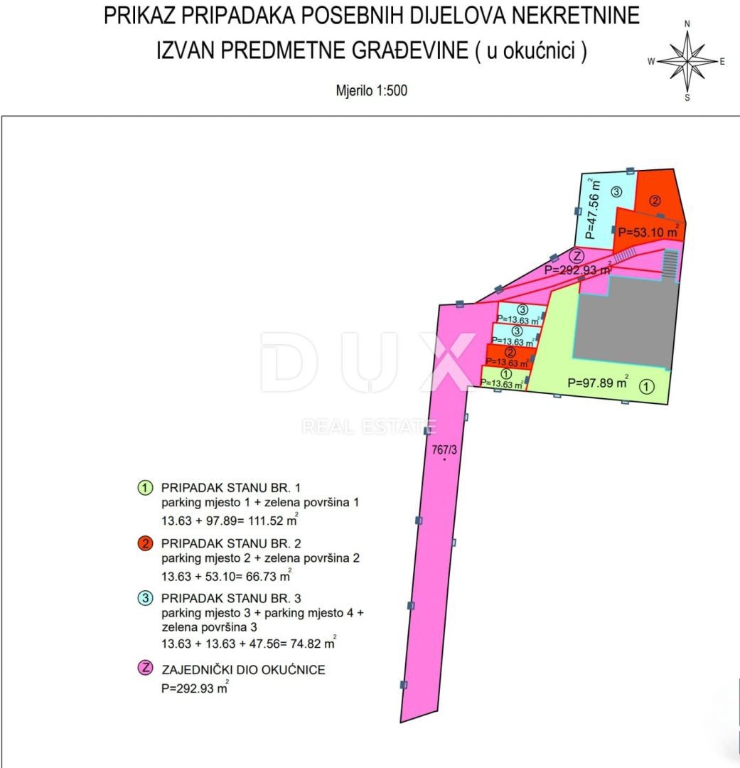 MATULJI, JUŠIĆI, JURDANI- stanovanje 2. nadstropje 83,43 m2 v novogradnji DB+2S z vrtom 