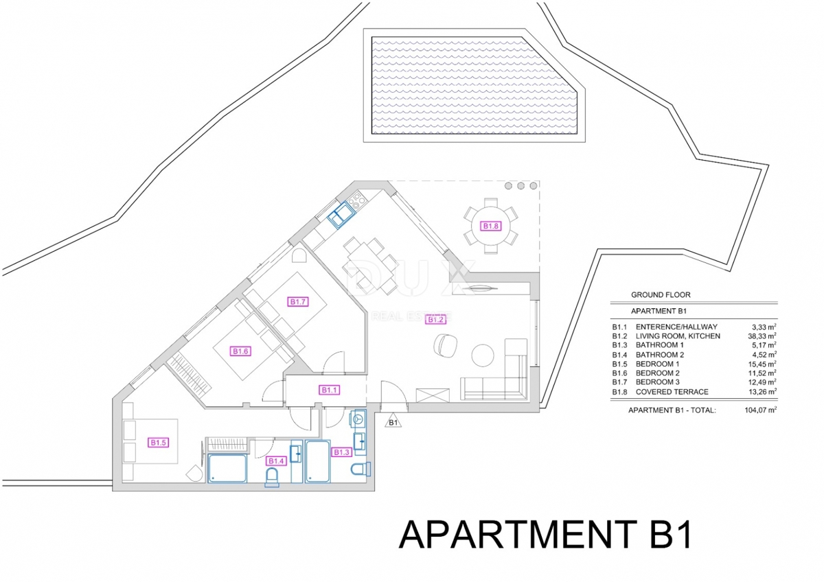 OTOK KRK, VRBNIK - Apartma v pritličju z bazenom in vrtom