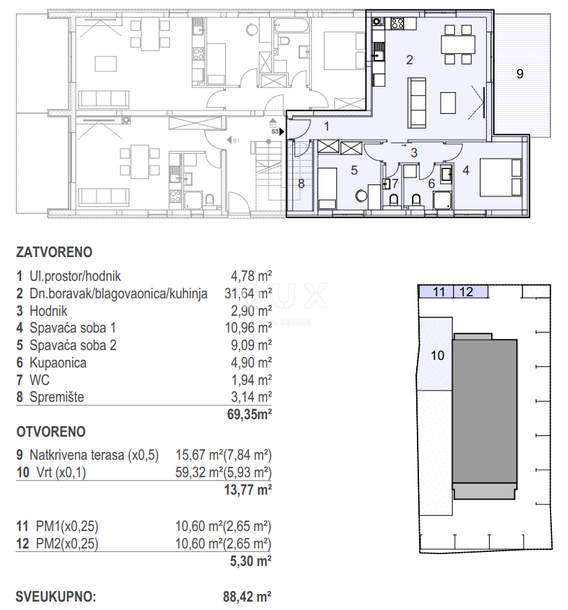 OTOK PAG, MANDRE - Moderna novogradnja v pritličju 80 metrov od plaže! S3