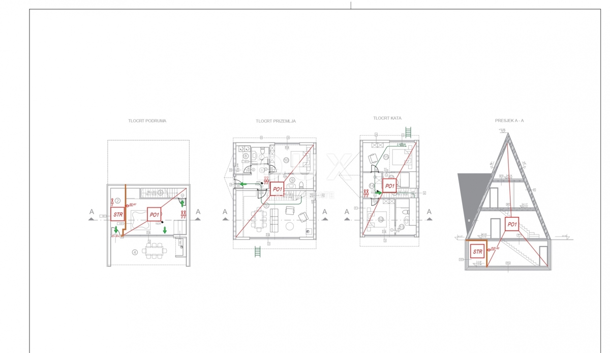 GORSKI KOTAR, STARI LAZ - zemljišče z gradbenim dovoljenjem za gradnjo 4 gorskih vil