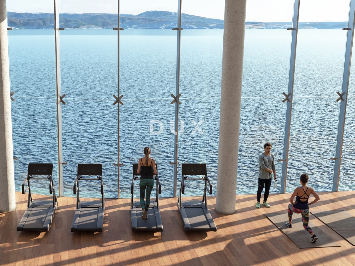 KVARNERSKA RIVIERA - 48m² veliko stanovanje v ekskluzivnem letovišču, prva vrsta ob morju z zasebno plažo