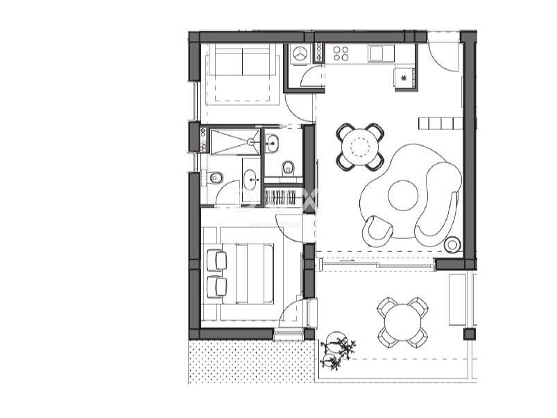 KVARNERSKA RIVIERA - 48m² veliko stanovanje v ekskluzivnem letovišču, prva vrsta ob morju z zasebno plažo