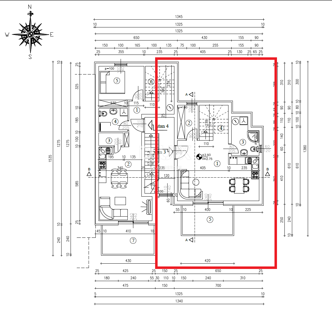 RIJEKA, PEHLIN, PODMURVICE - dvonadstropno stanovanje 101,24 m2 v novogradnji s pogledom na morje, dnevna soba + 2 spalnici. - STANOVANJE 3D