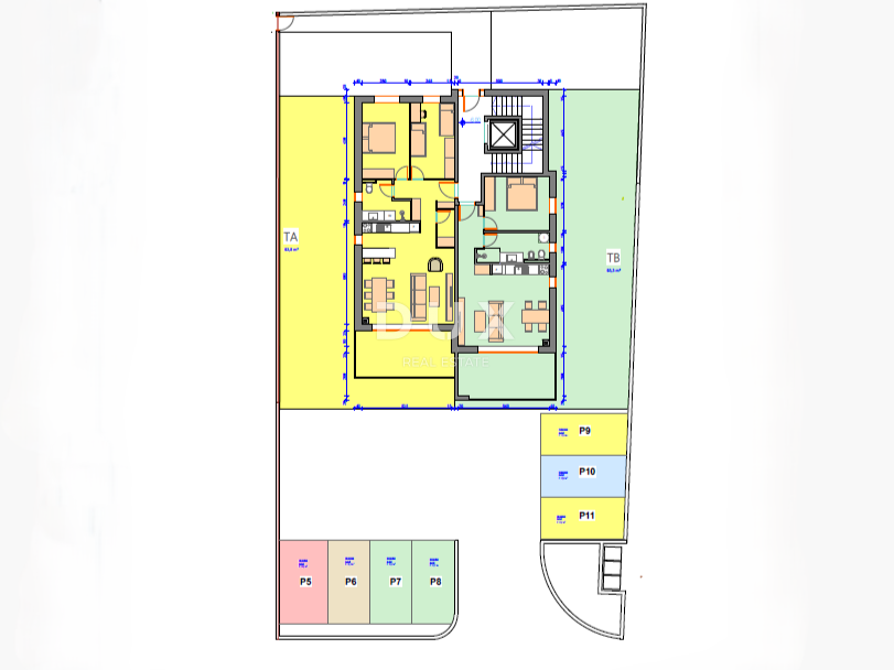 UMAG, ZAMBRATIJA - fantastična novogradnja 100 metrov od morja in plaže, odlična LOKACIJA! Stanovanje s teraso