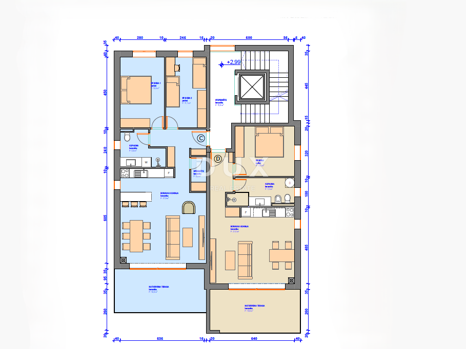 UMAG, ZAMBRATIJA - fantastična novogradnja 100 metrov od morja in plaže, odlična LOKACIJA! Stanovanje s teraso