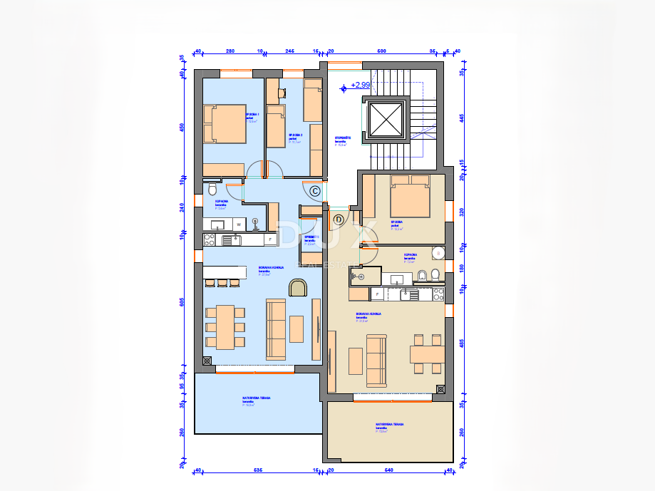 UMAG, ZAMBRATIJA - fantastična novogradnja 100 metrov od morja in plaže, odlična LOKACIJA! Stanovanje s teraso