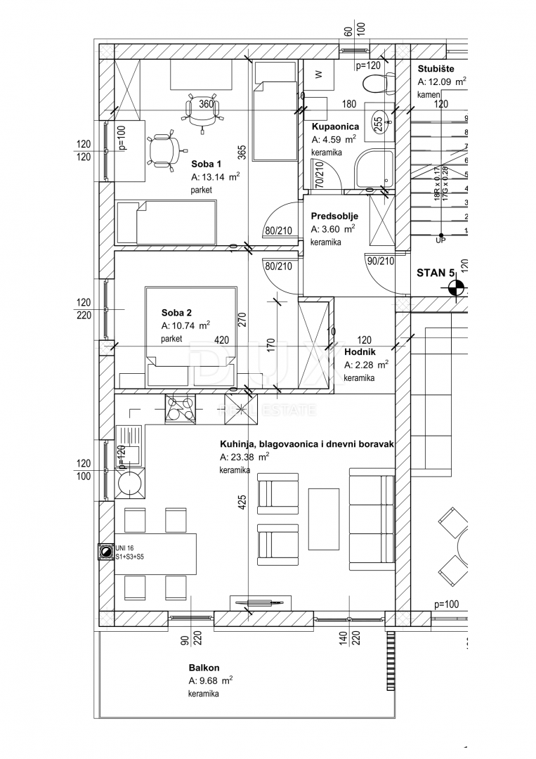 RIJEKA, VIŠKOVO - stanovanje 5. (67 m2) V NOVOGRADNJI 2 S + DNEVNA SOBA, URBANISTIČNO GRADBENIŠTVO VIŠKOVO! PRILOŽNOST!