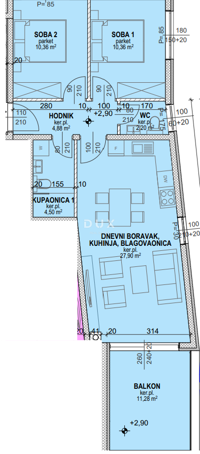 Stanovanje Povljana, 73,40m2