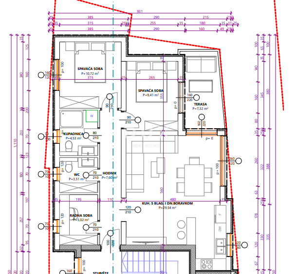 ŠIBENIK, VODICE - Prostorno stanovanje v prvem nadstropju v mirni soseski