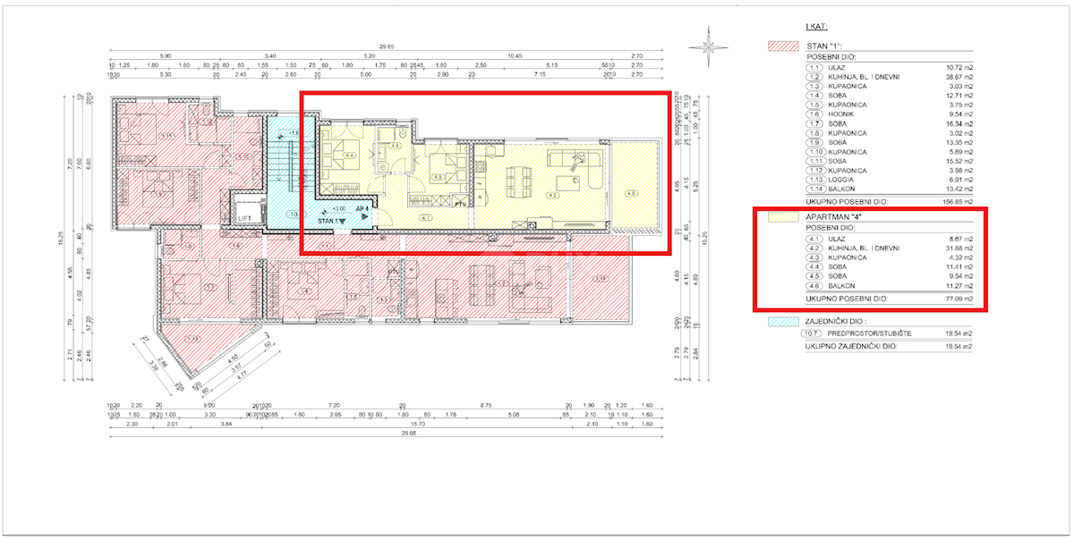 OPATIJA, CENTER - novozgrajeno stanovanje 77,09m2 s panoramskim pogledom na morje - STANOVANJE 4