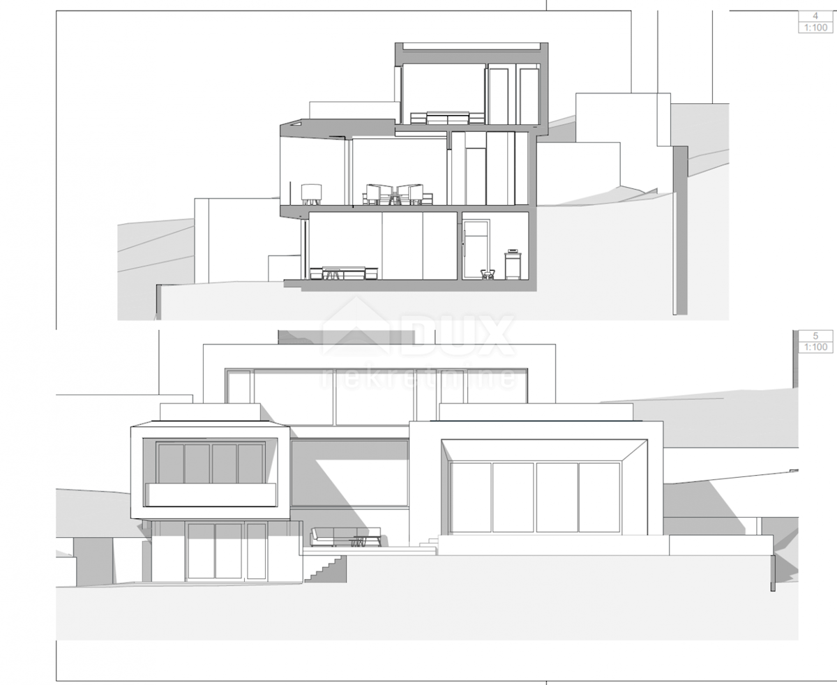 OPATIJA, CENTER - zemljišče 921m2, v centru Opatije z gradbenim dovoljenjem za vilo z bazenom, panoramski pogled na morje