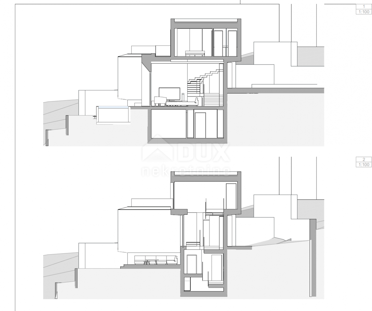 OPATIJA, CENTER - zemljišče 921m2, v centru Opatije z gradbenim dovoljenjem za vilo z bazenom, panoramski pogled na morje