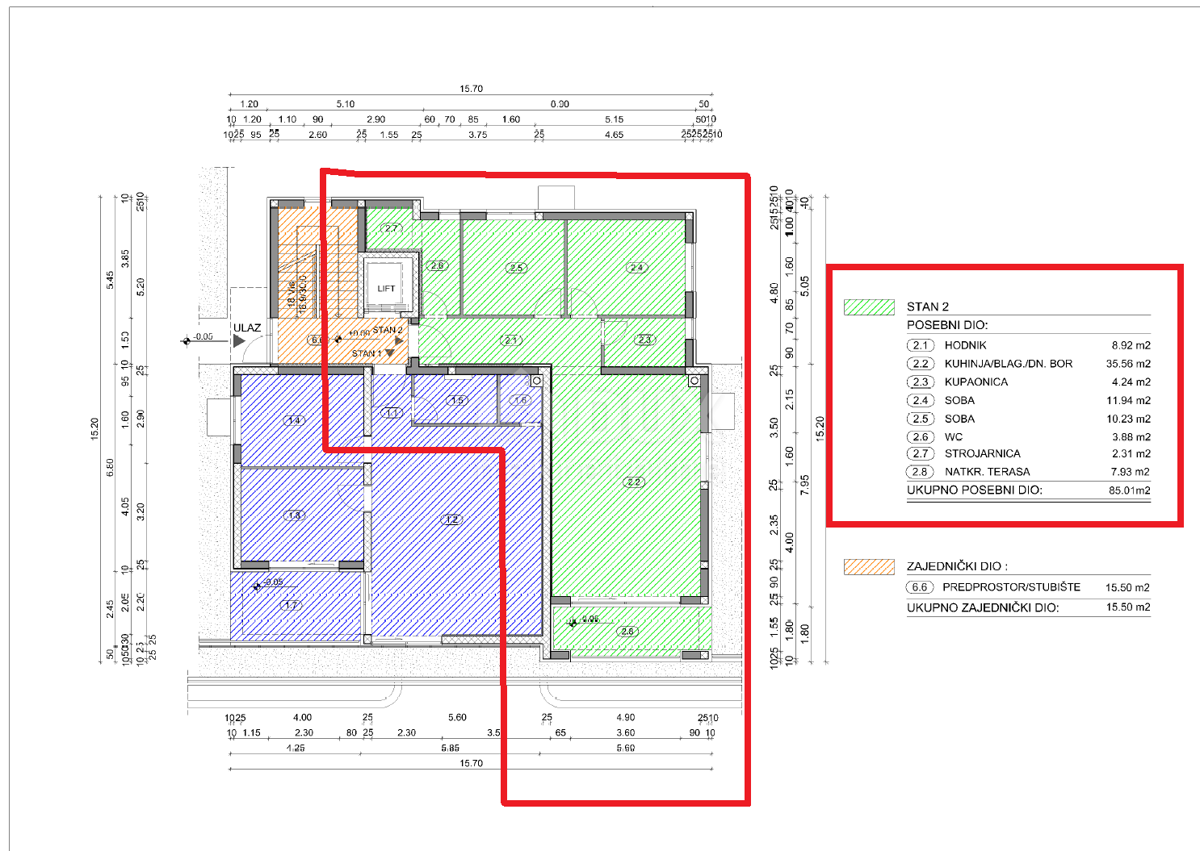 COSTABELLA, BIVIO, KANTRIDA - luksuzno stanovanje 85m2 s panoramskim pogledom na morje + okolica 60m2