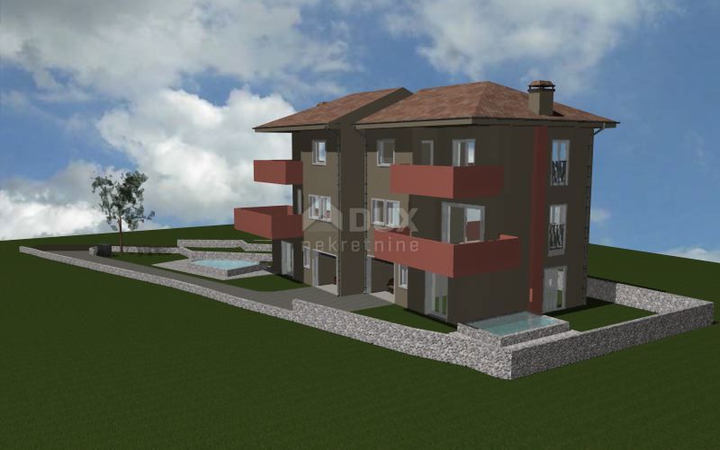 OPATIJA, IČIĆI, POLJANE - gradbeno zemljišče 620m2 Z GRADBENIM DOVOLJENJEM in pogledom na morje