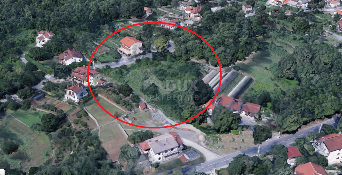 OPATIJA, IČIĆI, POLJANE - gradbeno zemljišče 620m2 Z GRADBENIM DOVOLJENJEM in pogledom na morje