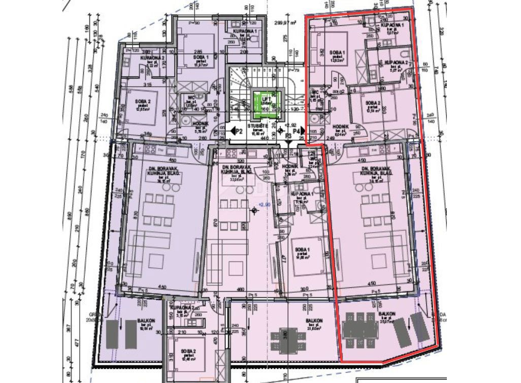OPATIJA, CENTER - moderno stanovanje v novogradnji s pogledom na morje, skupni bazen, garaža 