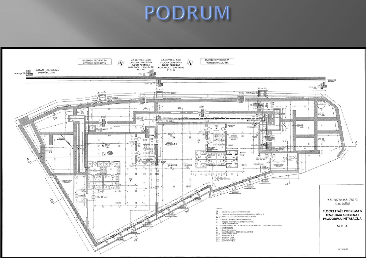 OPATIJA, JUŠIĆI - zemljišče 1330m2 z začetkom gradnje objekta 1250m2 s pogledom na morje 