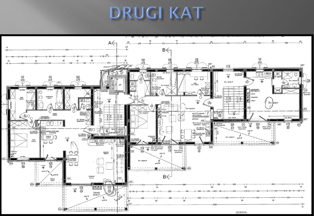 OPATIJA, JUŠIĆI - zemljišče 1330m2 z začetkom gradnje objekta 1250m2 s pogledom na morje 