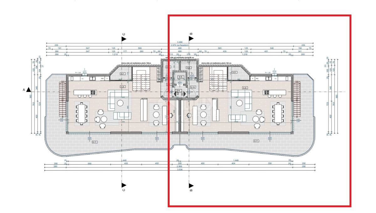 OPATIJA, CENTER - dvoetažni penthouse 4333m2 s panoramskim pogledom na morje in strešno teraso S2