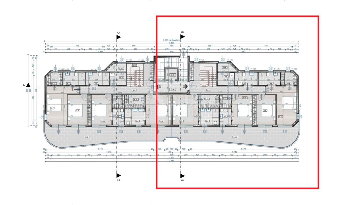 OPATIJA, CENTER - dvoetažni penthouse 4333m2 s panoramskim pogledom na morje in strešno teraso S2