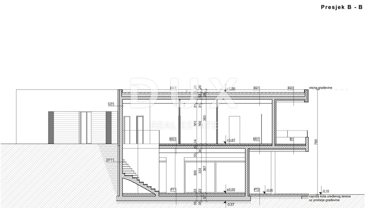 OPATIJA, MOŠĆENIČKA DRAGA- gradbeno zemljišče 970m2 Z GRADBENIM DOVOLJENJEM!! za vilo z bazenom in pogledom na morje