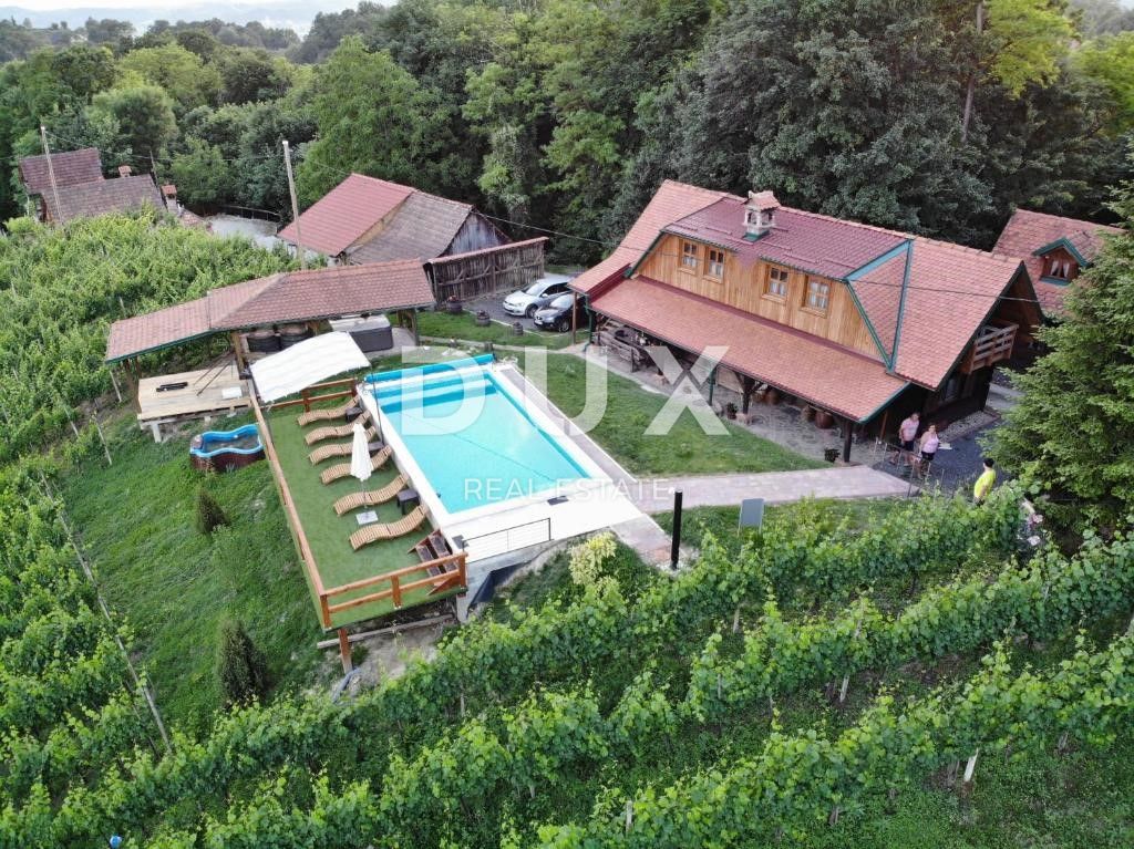 RAZKOŠJE V ZAGORJU - DVE HIŠI, BAZEN, JACUZZI, SAVNA, VINOTEKA - OAZA ZASEBNOSTI SAMO 35 MIN OD ZAGREBA!