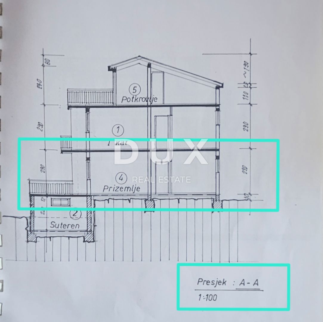 OPATIJA, IKA - stanovanje 80m2, dnevna soba + 2 spalnici, pritličje, s pogledom na morje in veliko teraso + vrt cca 125m2
