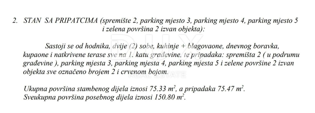 MATULJI, JUŠIĆI, JURDANI - stanovanje v 1. nadstropju 83,16 m2 v novogradnji DB+2S z vrtom 