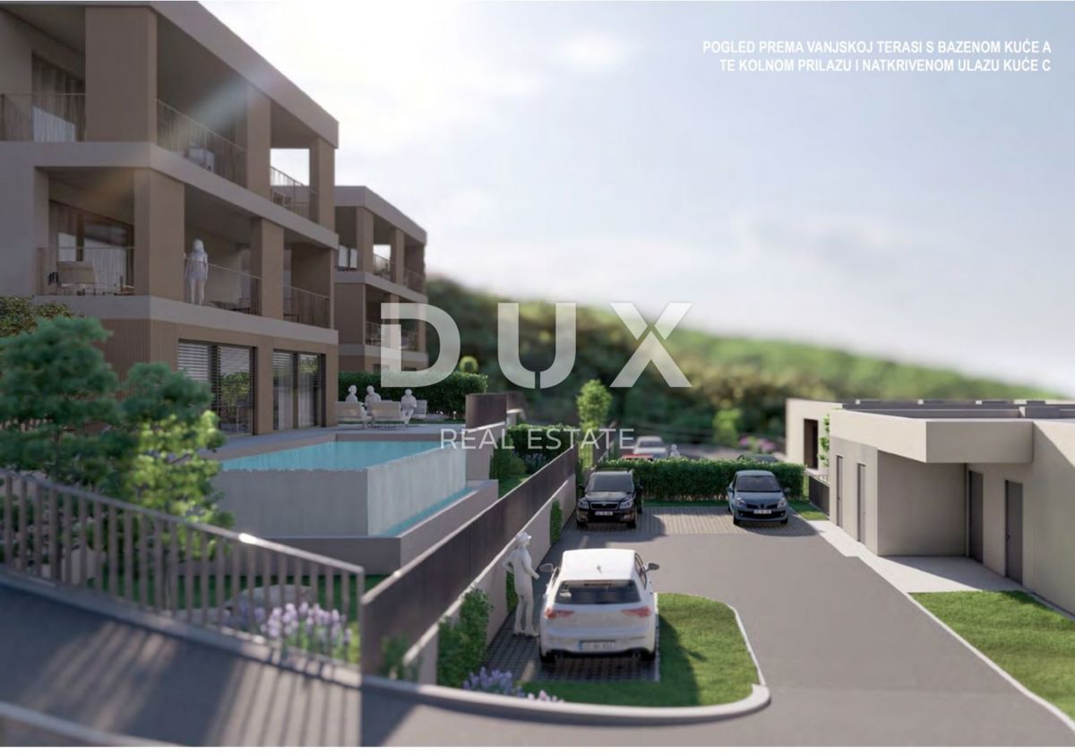 RIJEKA, KOSTRENA - ekskluzivno dvoetažno stanovanje 209,14m2 novogradnja s čudovitim pogledom na morje in bazenom + vrt 356,39m2 - S2-A