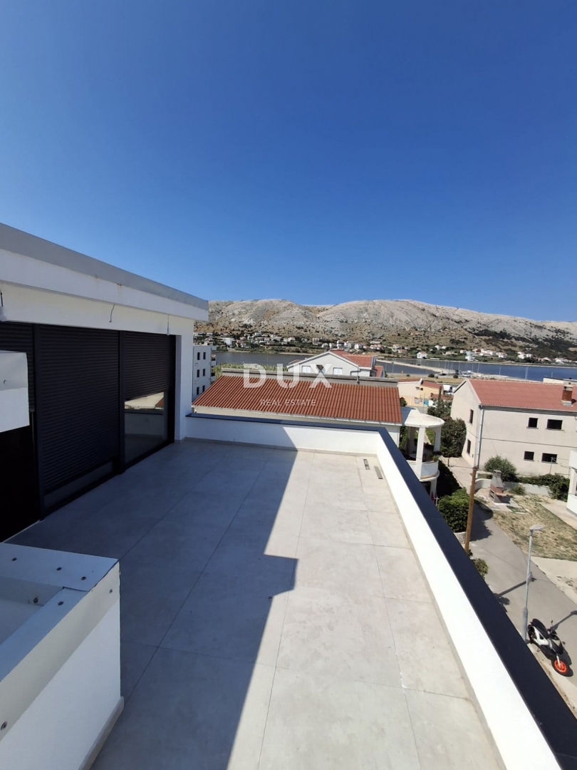 OTOK PAG, PAG - ekskluzivno PENTHOUSE v NOVOGRADNJI + terasa s pogledom na morje! PRILOŽNOST!