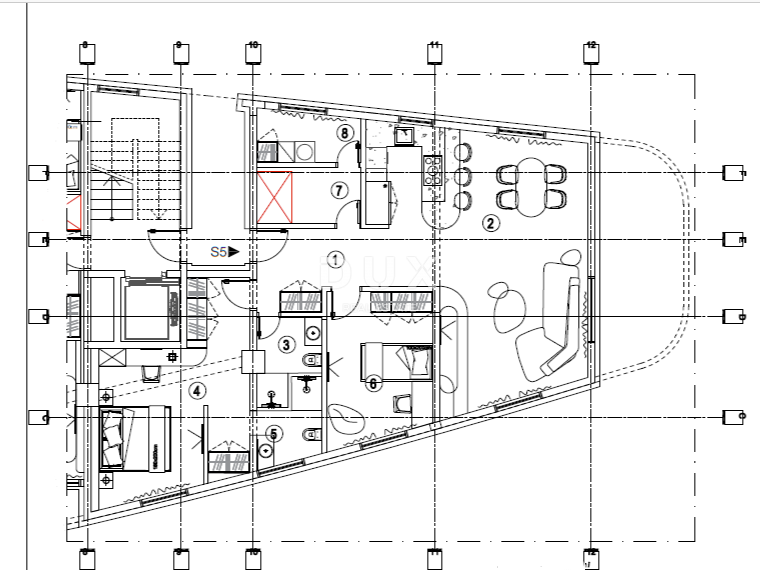 RIJEKA, KANTRIDA - 155 m2 veliko stanovanje v luksuzni novogradnji le 250 metrov od morja z garažo in panoramskim pogledom na morje