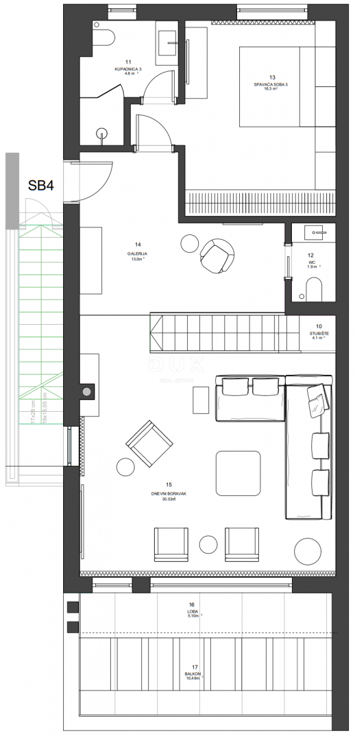 ZADAR, ZATON - Dvoetažni penthouse s čudovitim razgledom 95 metrov od morja! SB4