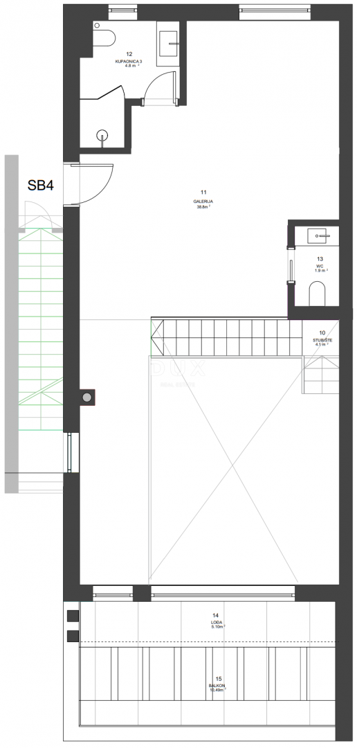 ZADAR, ZATON - Dvoetažni penthouse s čudovitim razgledom 95 metrov od morja! SB4