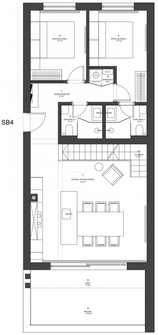 ZADAR, ZATON - Dvoetažni penthouse s čudovitim razgledom 95 metrov od morja! SB4
