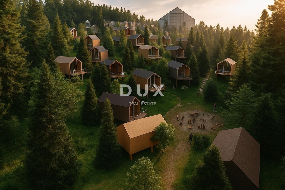 GORSKI KOTAR, STARI LAZ - zemljišče in idejni projekt za gradnjo prvega butičnega družinskega letovišča v regiji