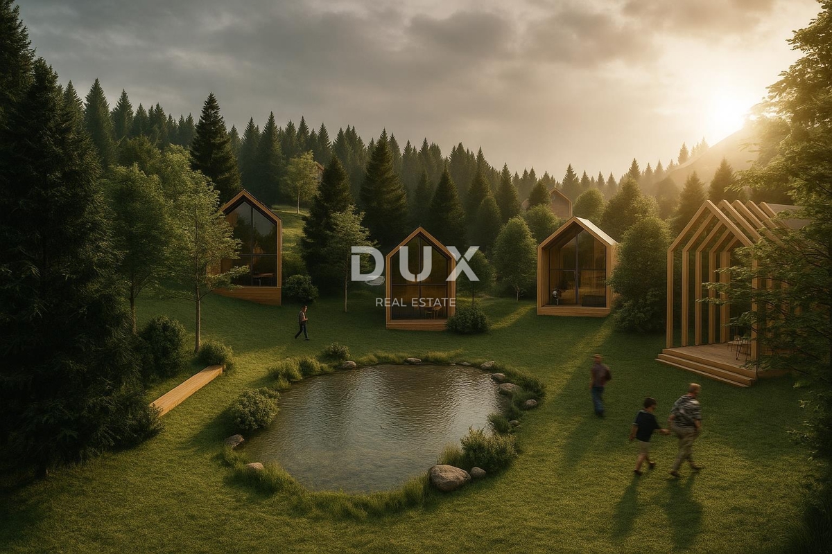 GORSKI KOTAR, STARI LAZ - zemljišče in idejni projekt za gradnjo prvega butičnega družinskega letovišča v regiji