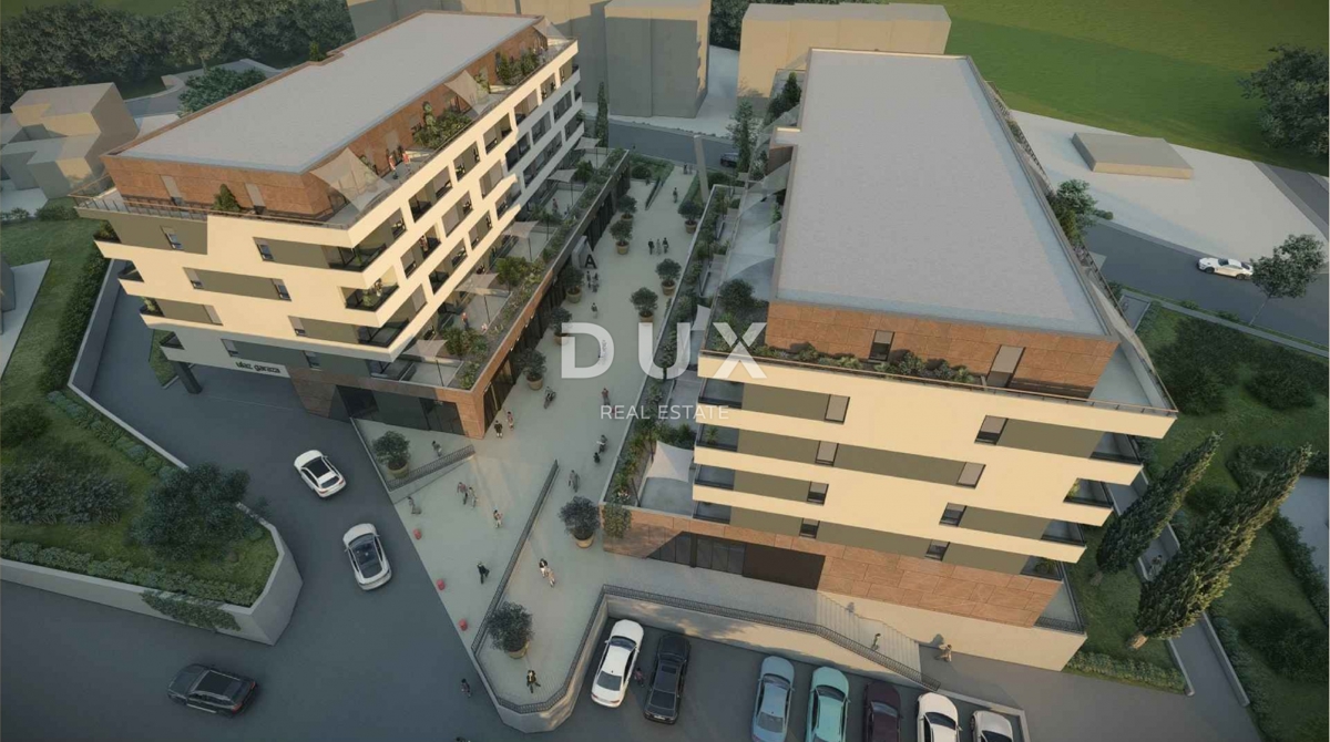 RIJEKA, SRDOČI - stanovanje z orientacijo JZ s 47 m2 terase v novogradnji z garažnim parkirnim mestom