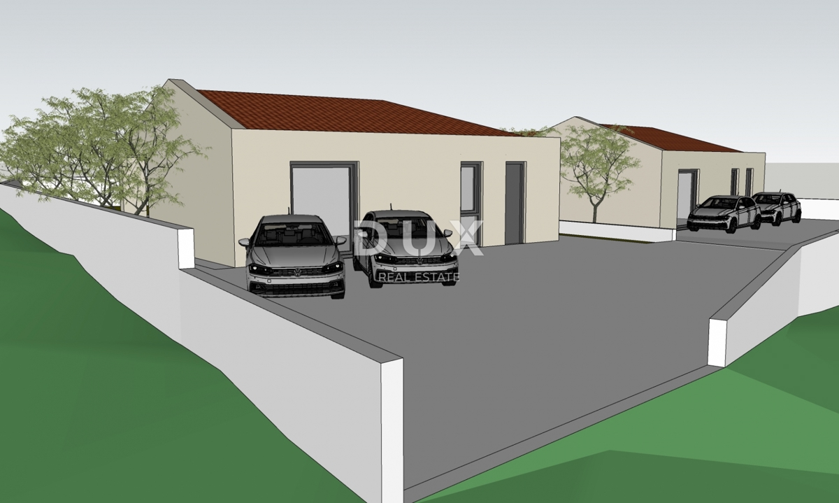 ISTRA, MARČANA - Premium projekt dveh enonadstropnih hiš z bazenom in kmetijskim zemljiščem