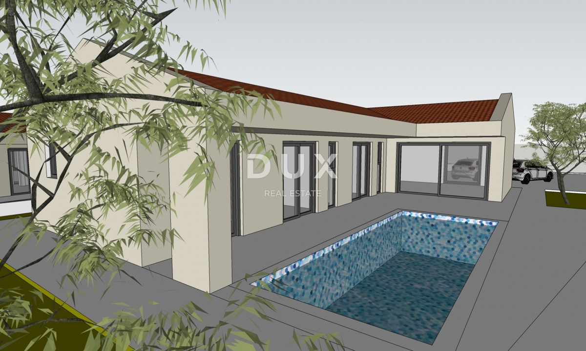 ISTRA, MARČANA - Premium projekt dveh enonadstropnih hiš z bazenom in kmetijskim zemljiščem