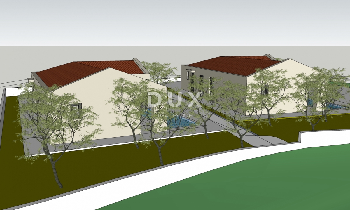 ISTRA, MARČANA - Premium projekt dveh enonadstropnih hiš z bazenom in kmetijskim zemljiščem