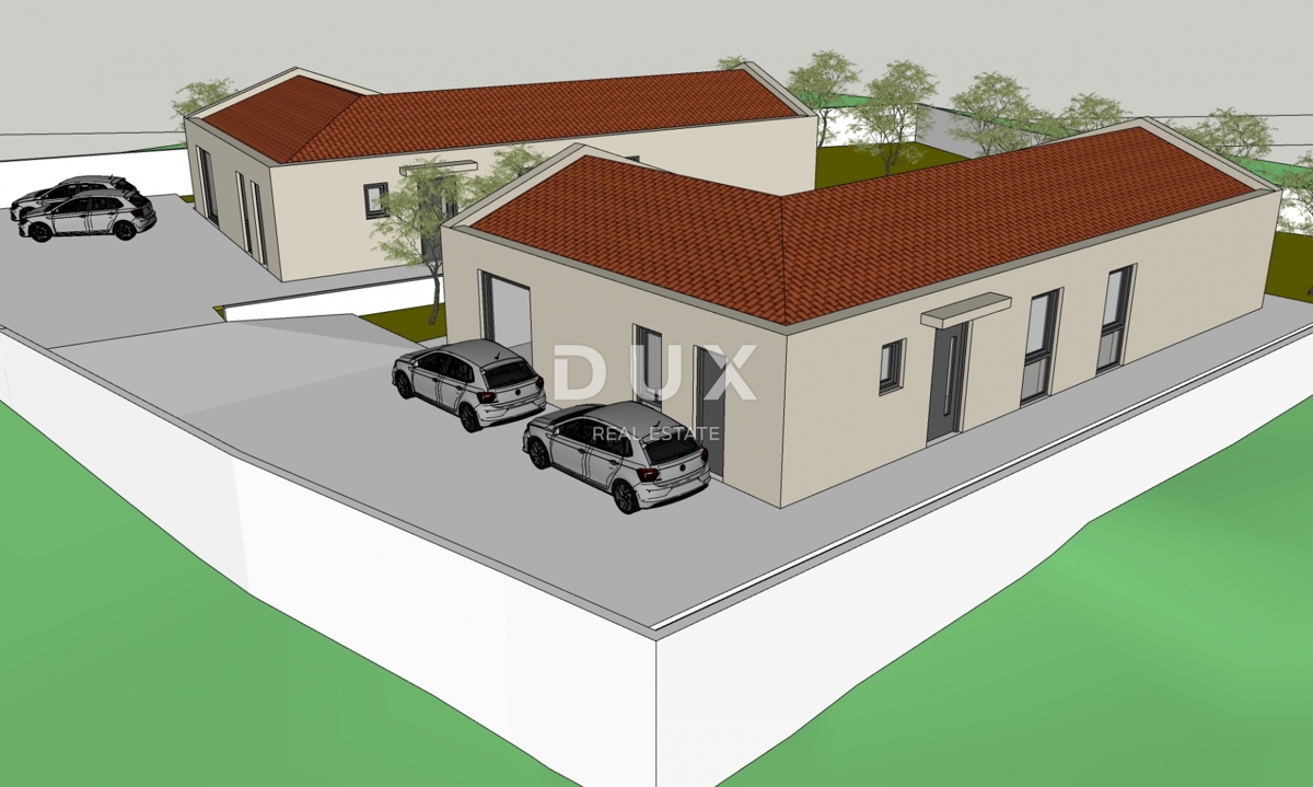 ISTRA, MARČANA - Premium projekt dveh enonadstropnih hiš z bazenom in kmetijskim zemljiščem