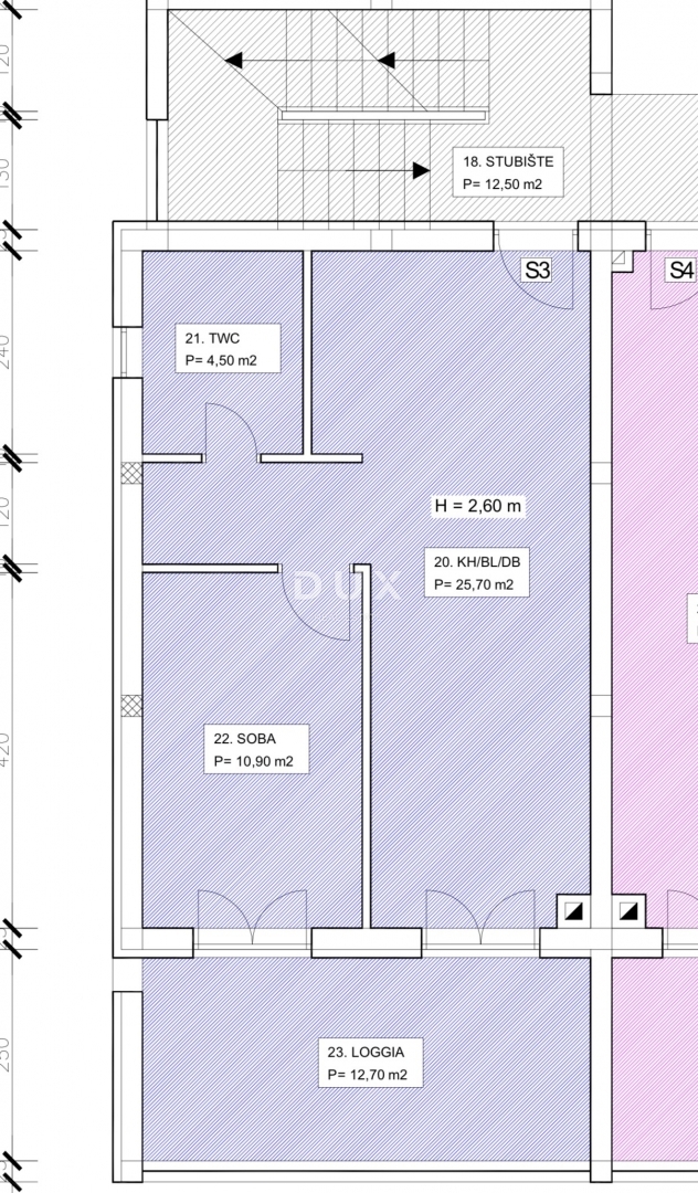 Stanovanje Crvene kuće, Zadar, 78,10m2