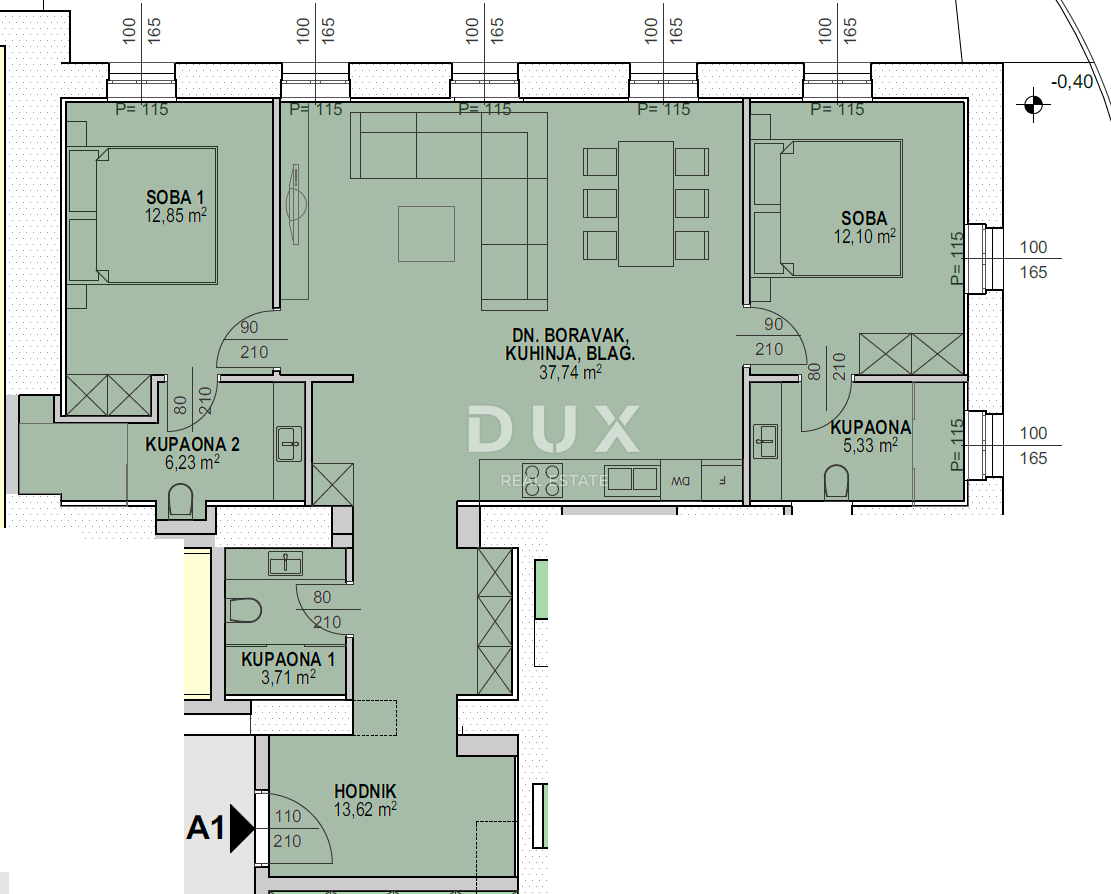 OPATIJA, CENTER - edinstveno stanovanje velikosti 92 m2, mojstrovina avstro-ogrske arhitekture v središču Opatije