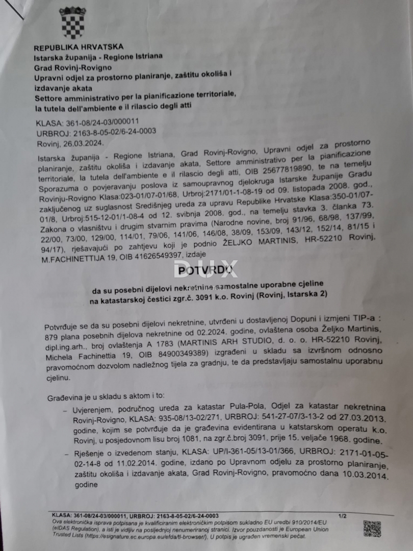 ISTRA, ROVINJ - Apartma z zgodovinskim značajem 300 m od morja