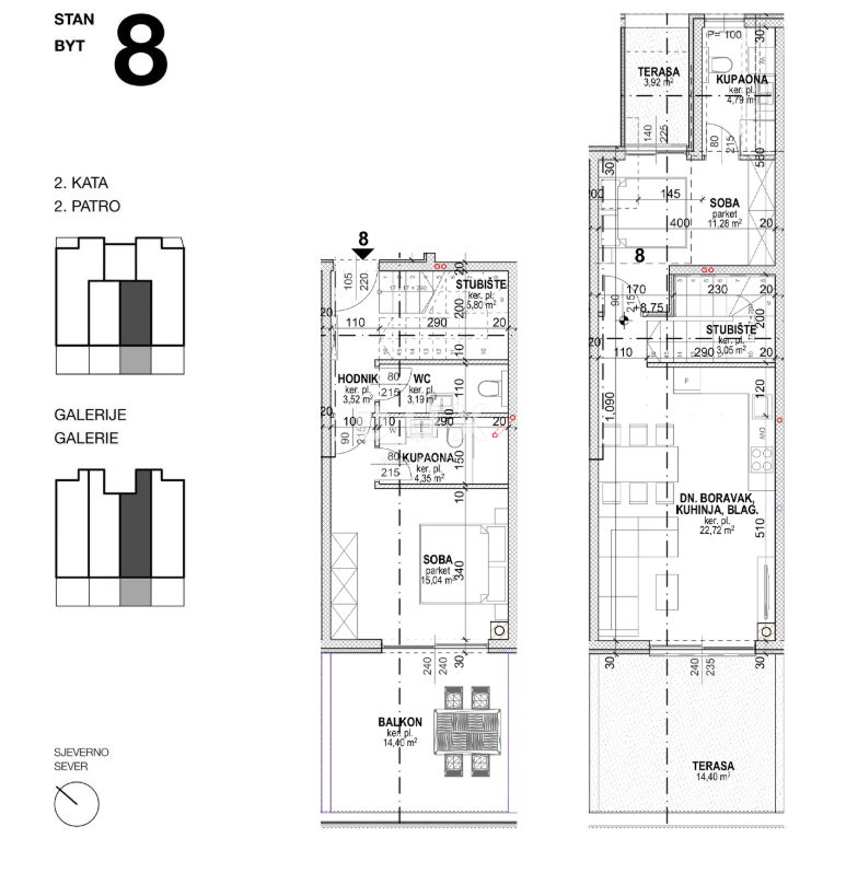 Stanovanje Povljana, 87,27m2