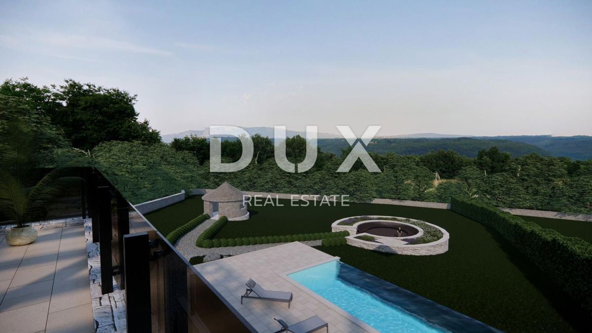 ISTRA, PIĆAN - Zemljišče z gradnjo dveh hiš, rob vasi, pogled na naravo